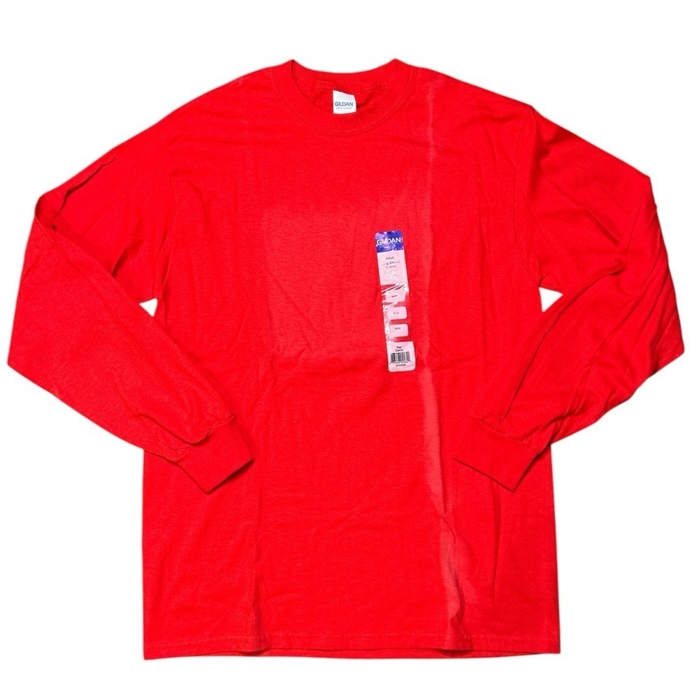 Gildan Adults Vibrant Red Long Sleeve Tee